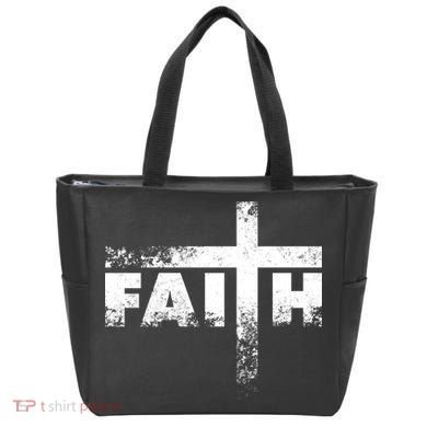 Distressed Faith Cross  Tote Bag