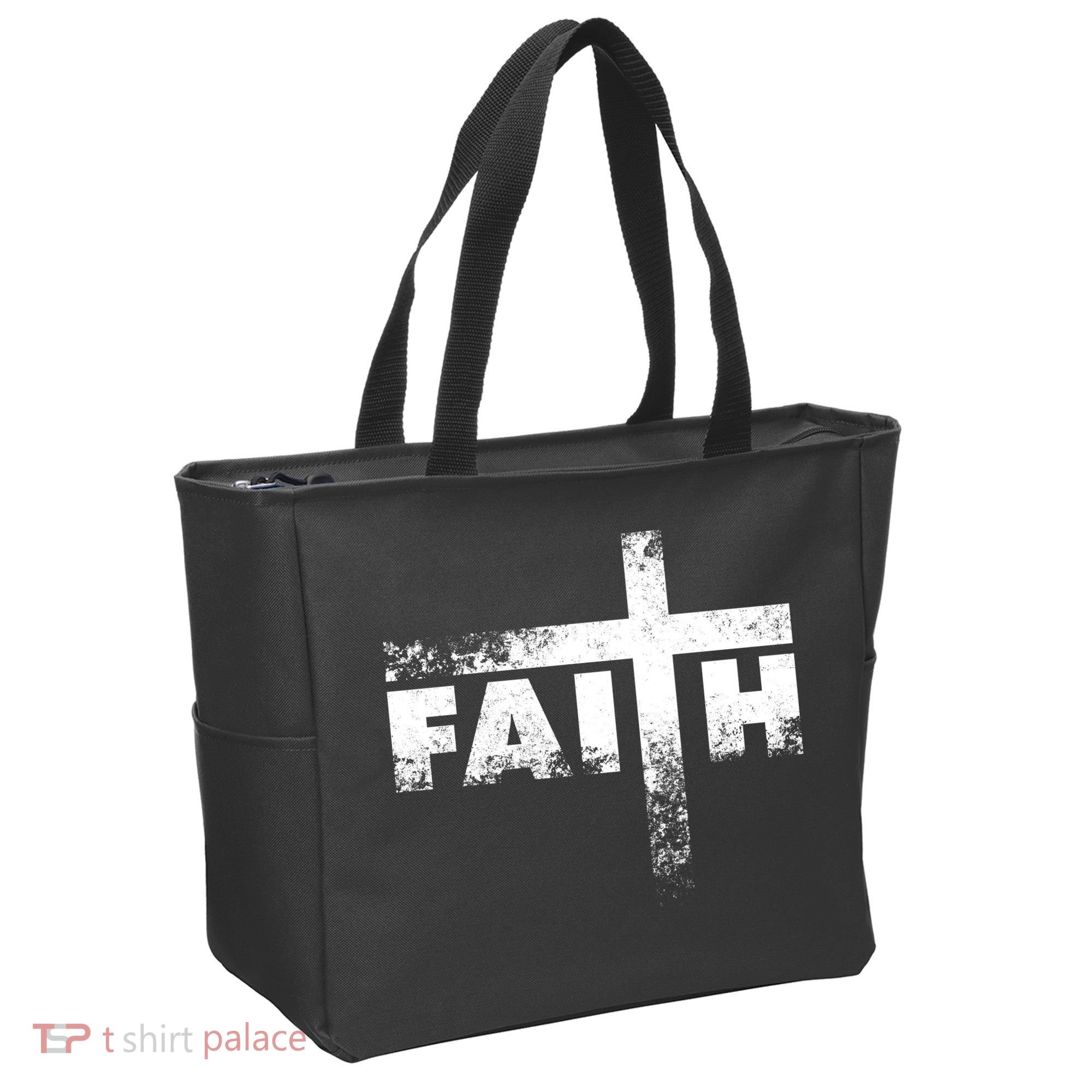 Distressed Faith Cross  Tote Bag