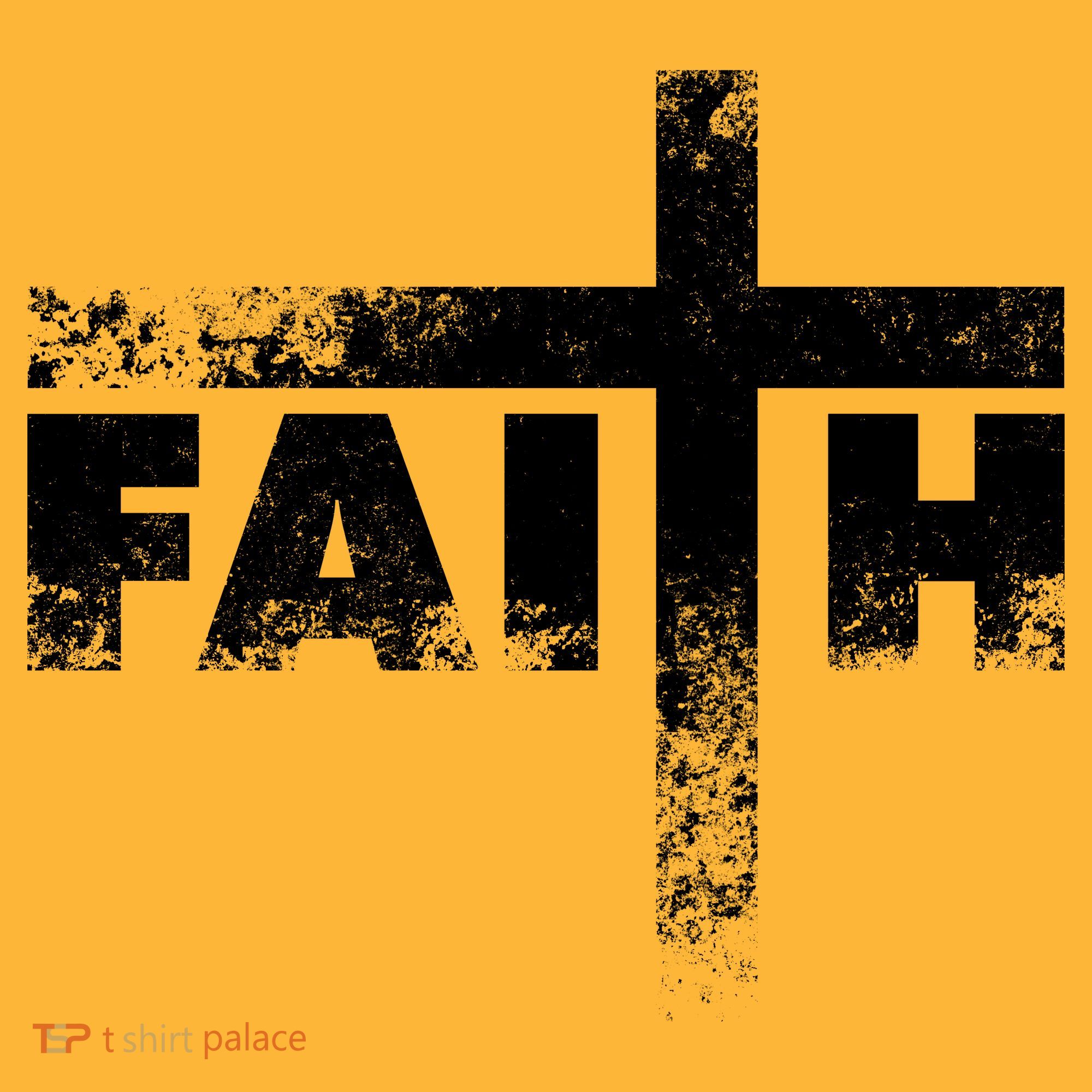 Distressed Faith Cross  Long Sleeve Shirt