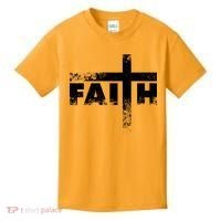 Distressed Faith Cross  Kids T-Shirt thumb 0