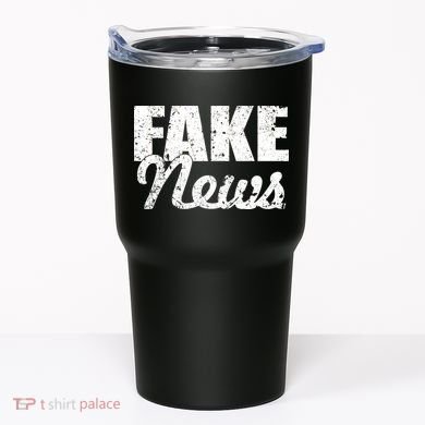 Distressed Fake News Logo Tumbler