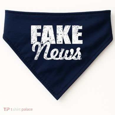 Distressed Fake News Logo USA-Made Doggie Bandana