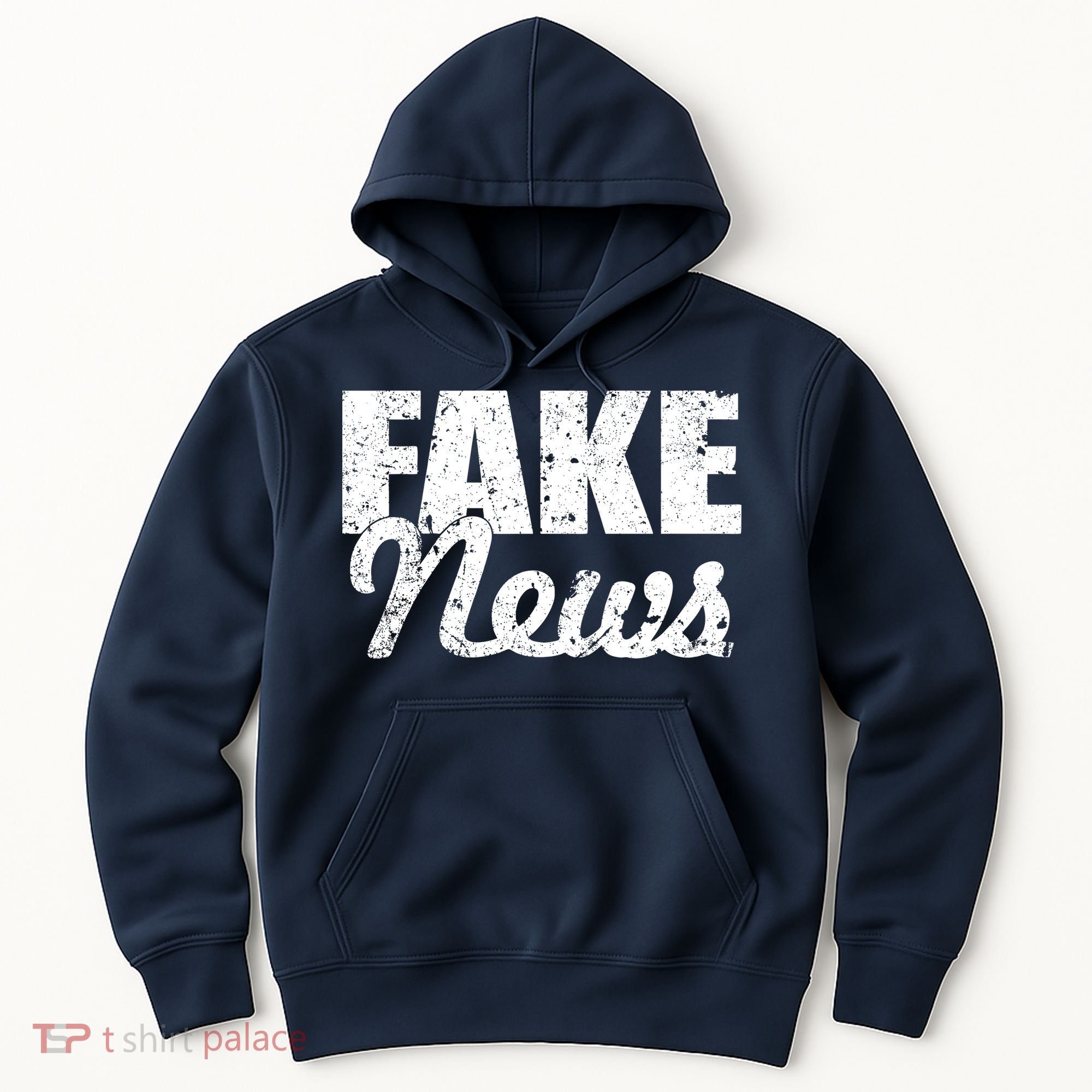Distressed Fake News Logo Hoodie