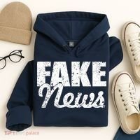 Distressed Fake News Logo Hoodie thumb 4
