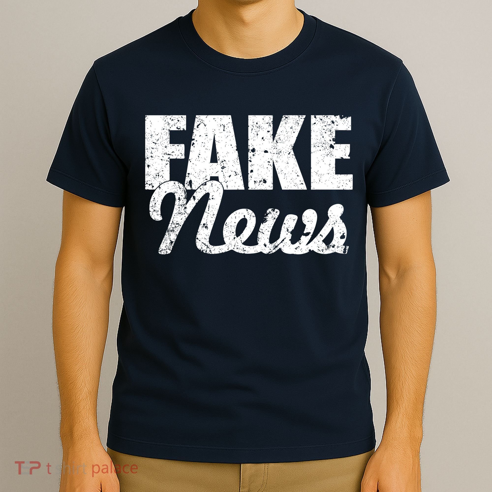 Distressed Fake News Logo T-Shirt