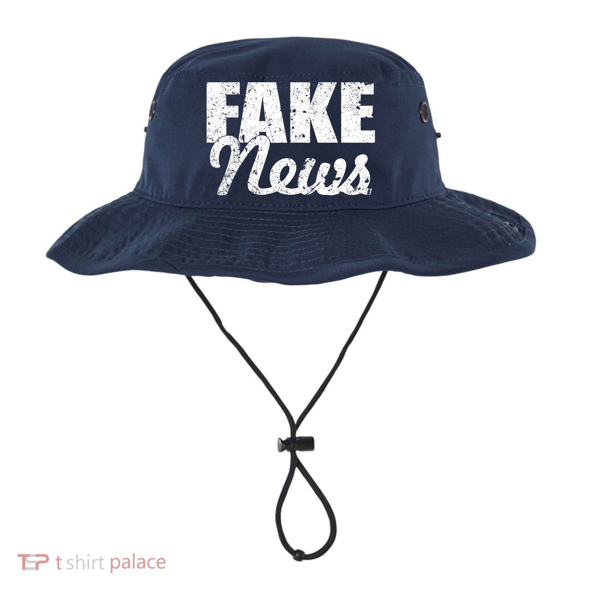 Distressed Fake News Logo Bucket Hat