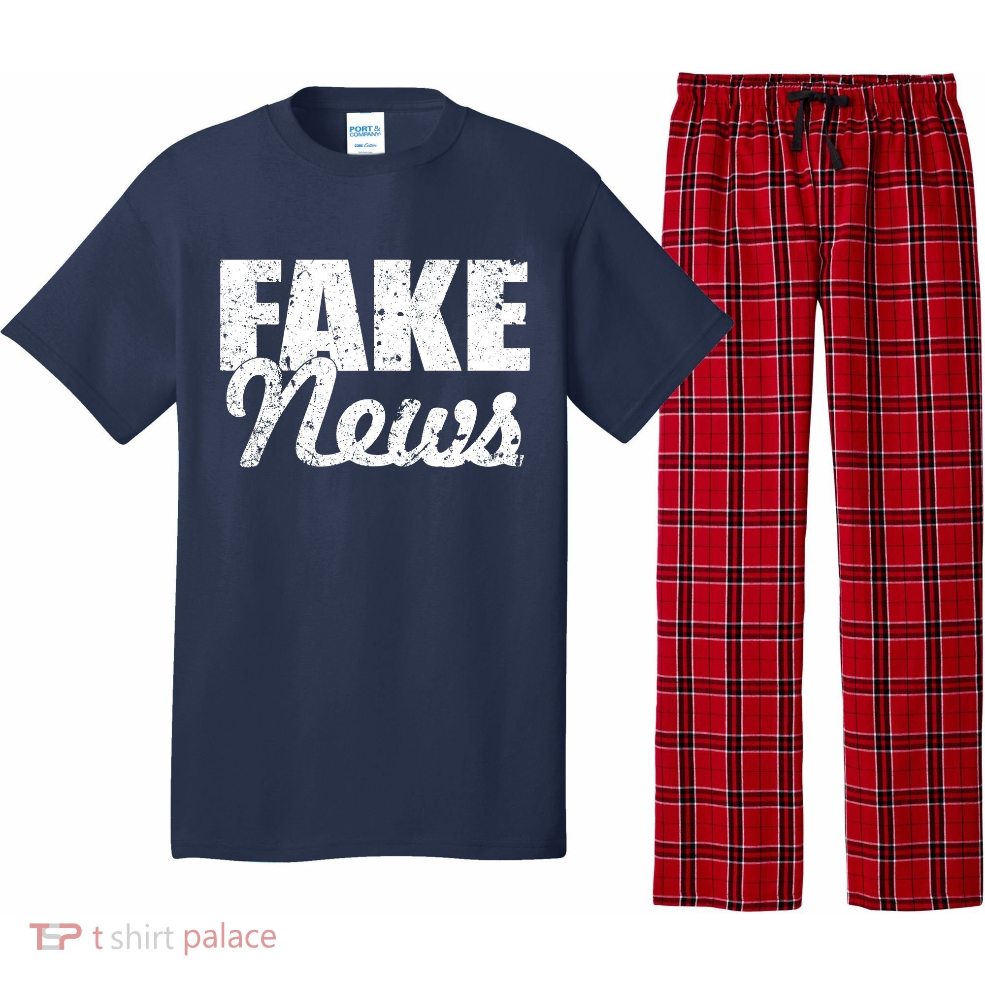 Distressed Fake News Logo Pajama Set