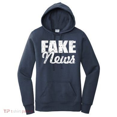 Distressed Fake News Logo Women's Hoodie