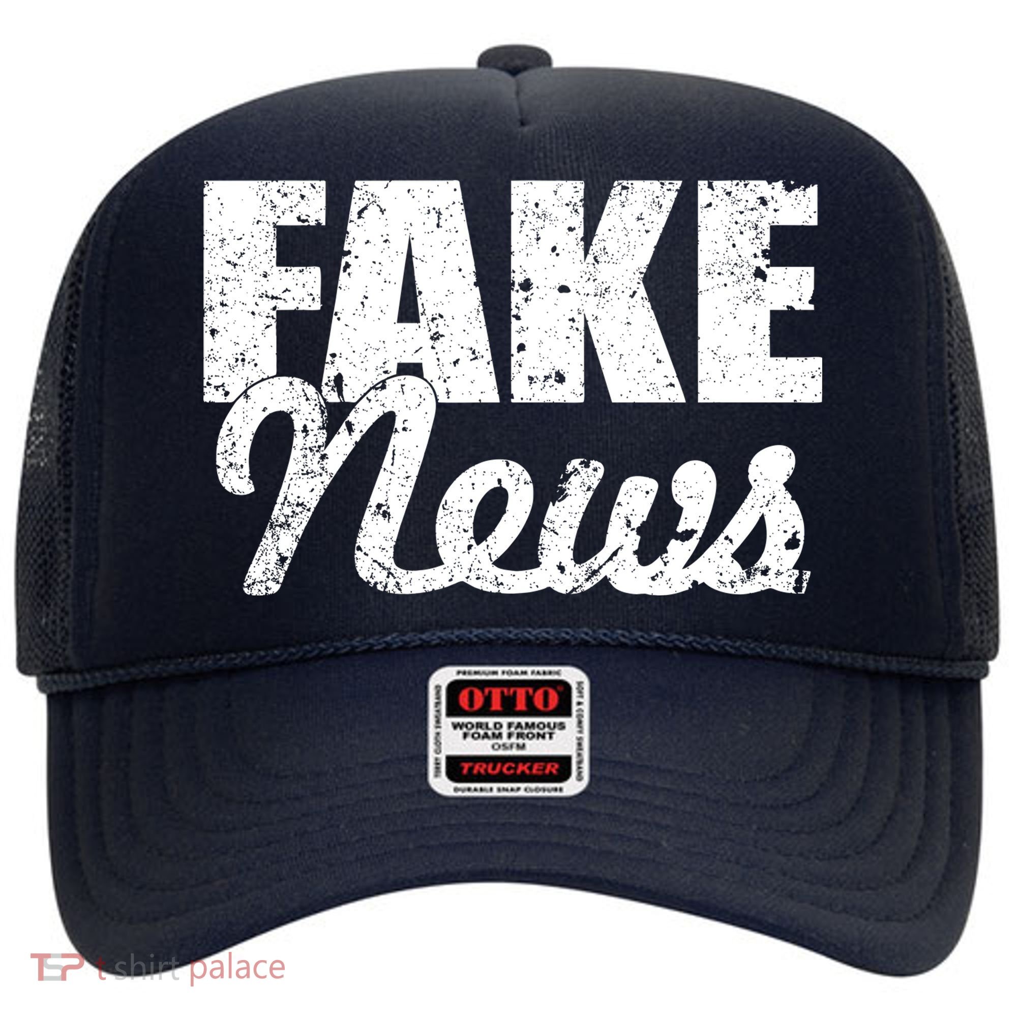Distressed Fake News Logo Hat