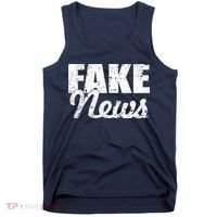 Distressed Fake News Logo Tank Top thumb 0
