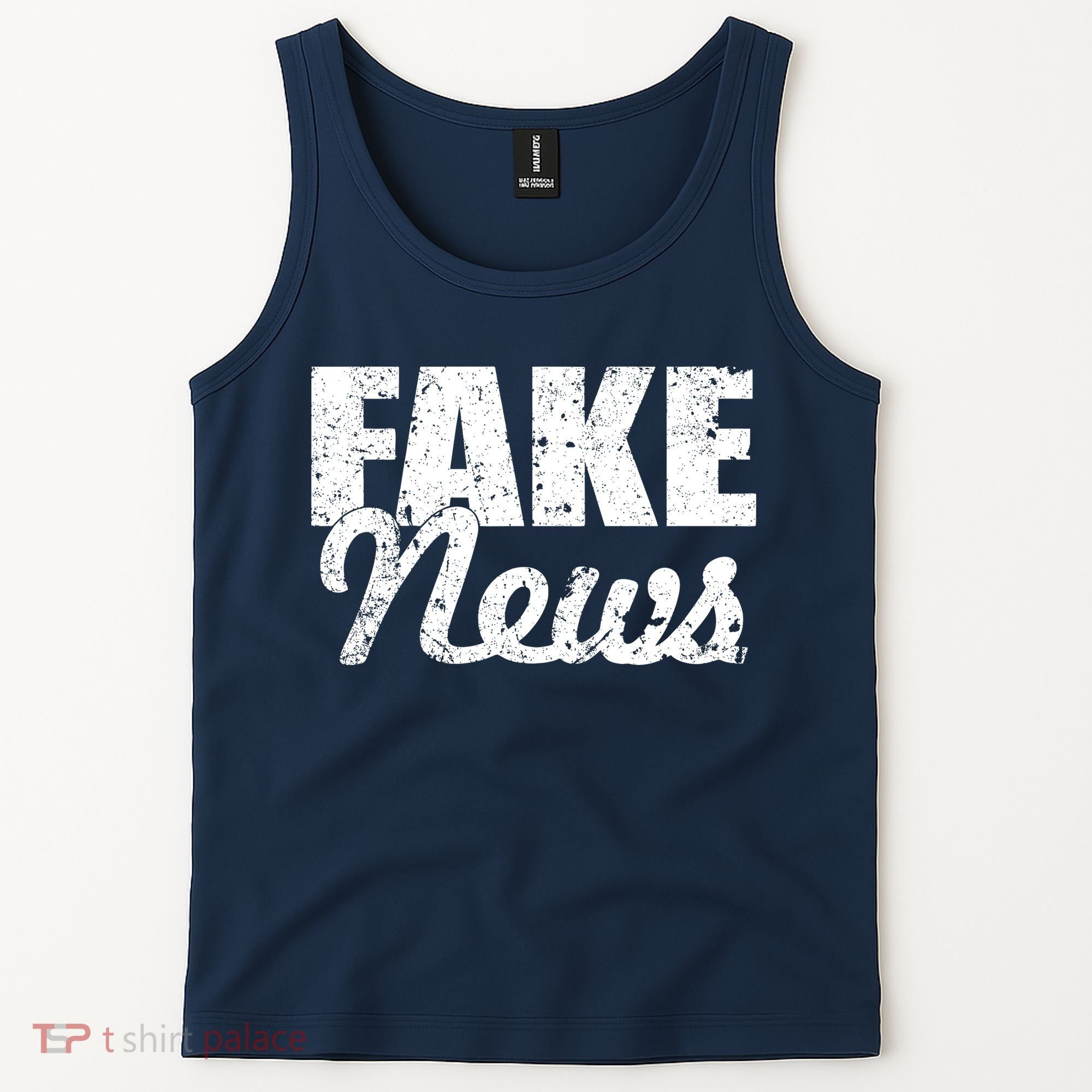 Distressed Fake News Logo Tank Top