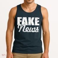 Distressed Fake News Logo Tank Top thumb 3