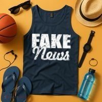 Distressed Fake News Logo Tank Top thumb 4