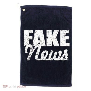 Distressed Fake News Logo Golf Towel