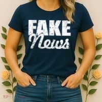 Distressed Fake News Logo Women's T-Shirt thumb 2
