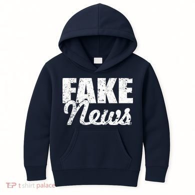 Distressed Fake News Logo Kids Hoodie
