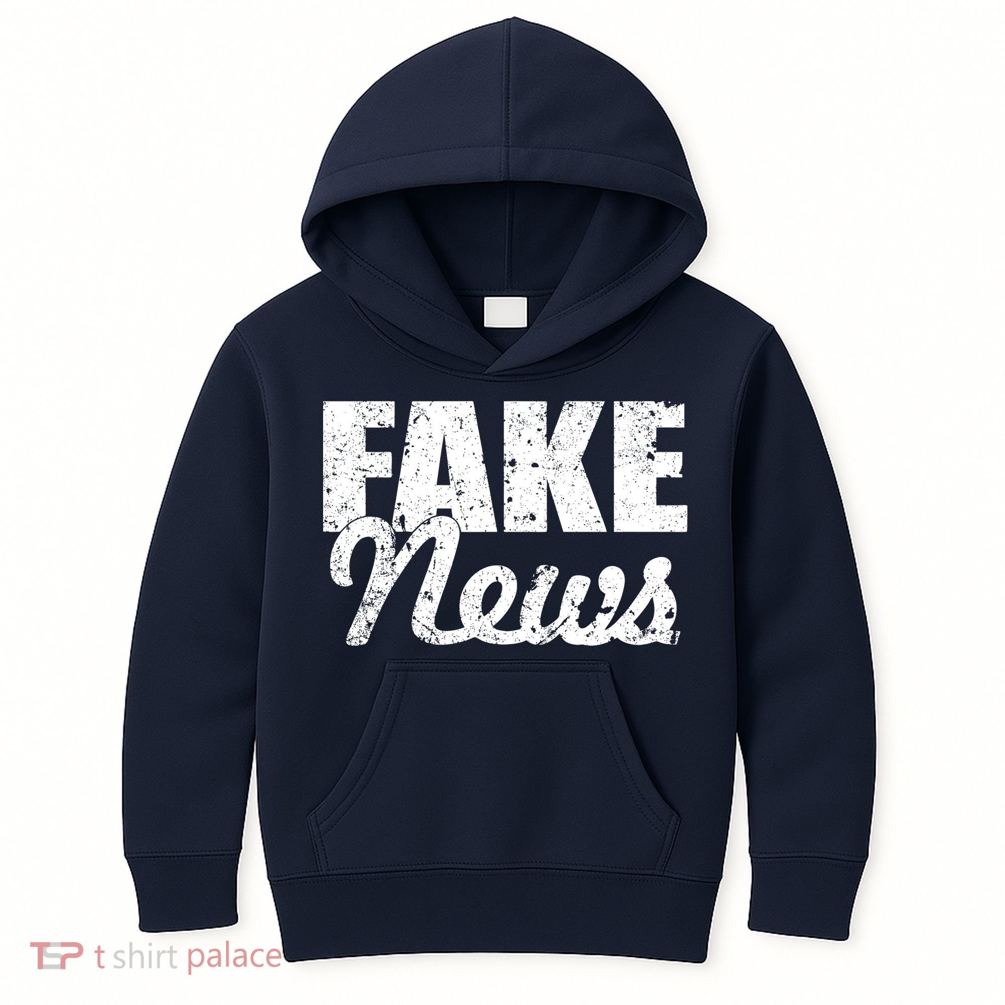 Distressed Fake News Logo Kids Hoodie