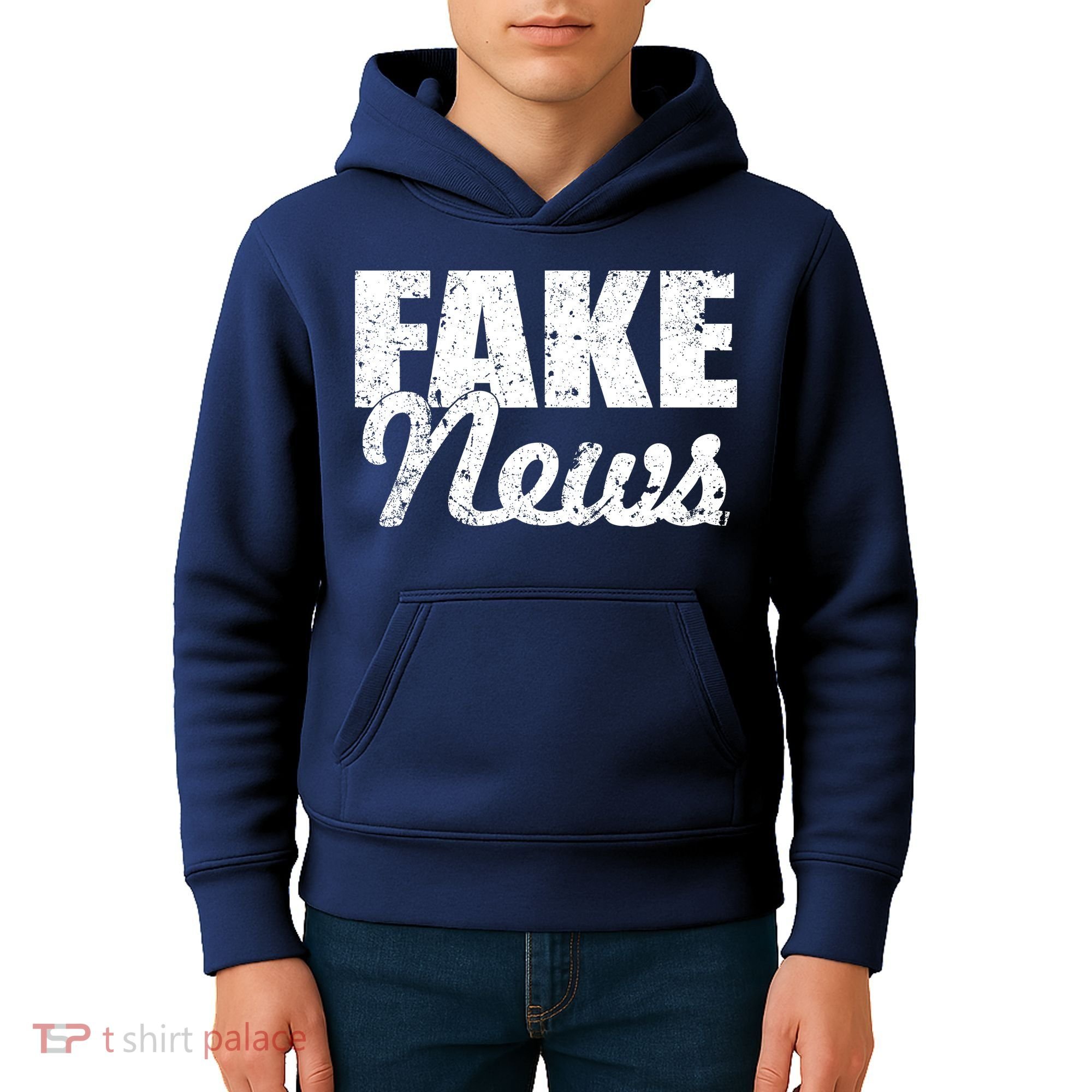 Distressed Fake News Logo Kids Hoodie