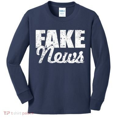 Distressed Fake News Logo Kids Long Sleeve Shirt