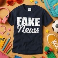 Distressed Fake News Logo Kids T-Shirt thumb 3