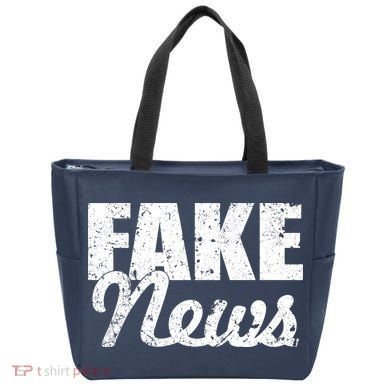 Distressed Fake News Logo Tote Bag
