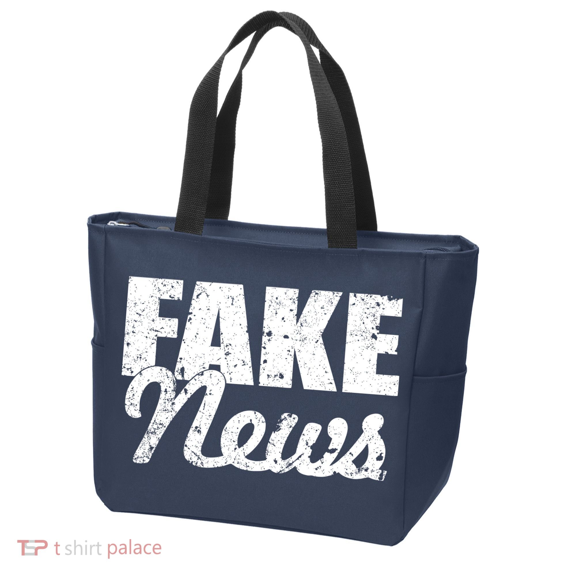 Distressed Fake News Logo Tote Bag