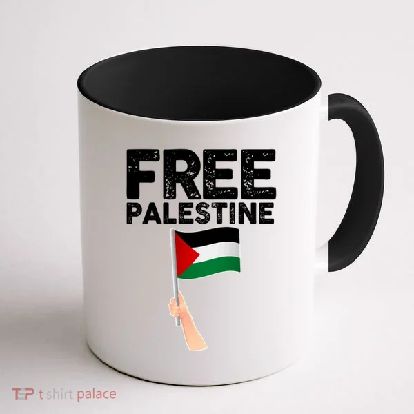 Distressed Free Palestine Waving Flag Coffee Mug