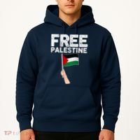 Distressed Free Palestine Waving Flag Hoodie thumb 2