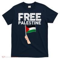 Distressed Free Palestine Waving Flag T-Shirt thumb 0