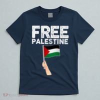 Distressed Free Palestine Waving Flag T-Shirt thumb 5