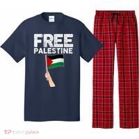 Distressed Free Palestine Waving Flag Pajama Set thumb 0