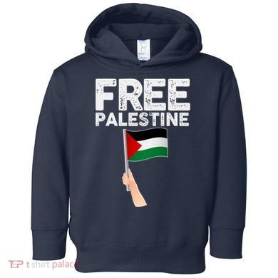 Distressed Free Palestine Waving Flag Toddler Hoodie