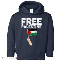 Distressed Free Palestine Waving Flag Toddler Hoodie thumb 0