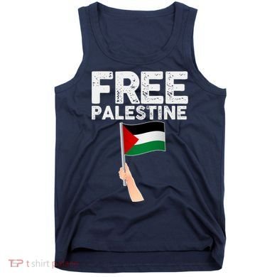 Distressed Free Palestine Waving Flag Tank Top