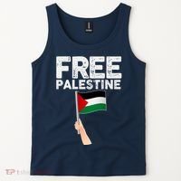Distressed Free Palestine Waving Flag Tank Top thumb 2