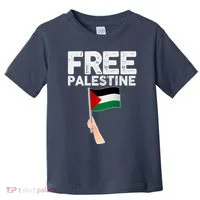 Distressed Free Palestine Waving Flag Toddler T-Shirt thumb 0