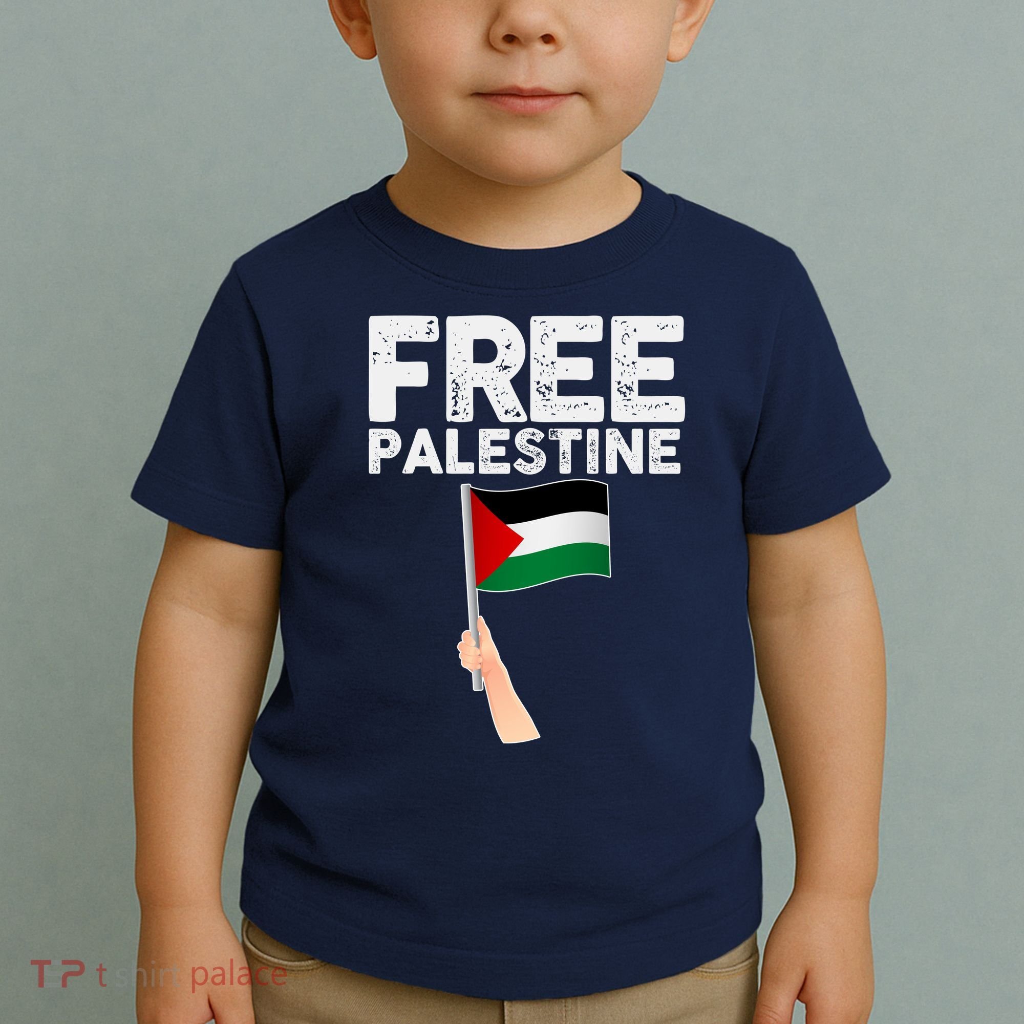 Distressed Free Palestine Waving Flag Toddler T-Shirt