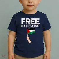Distressed Free Palestine Waving Flag Toddler T-Shirt thumb 2