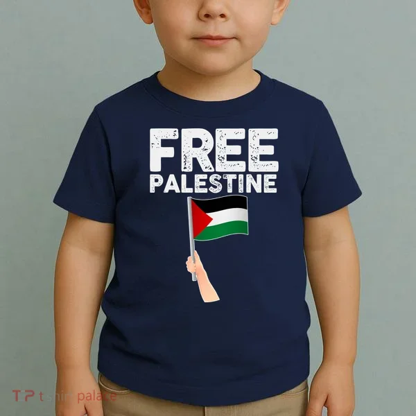 Distressed Free Palestine Waving Flag Toddler T-Shirt