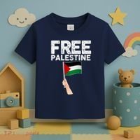 Distressed Free Palestine Waving Flag Toddler T-Shirt thumb 3