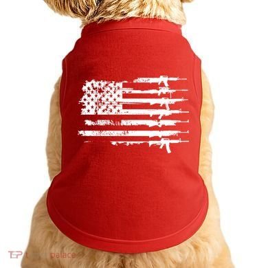 Distressed Gun Riffle US Flag Doggie Tank
