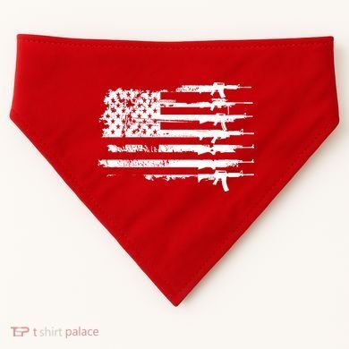 Distressed Gun Riffle US Flag USA-Made Doggie Bandana