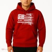 Distressed Gun Riffle US Flag Hoodie thumb 2