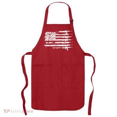 Distressed Gun Riffle US Flag Apron