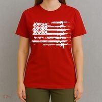 Distressed Gun Riffle US Flag T-Shirt thumb 4