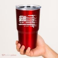 Distressed Gun Riffle US Flag Tumbler thumb 2