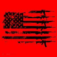 Distressed Gun Riffle US Flag Santa Hat thumb 1