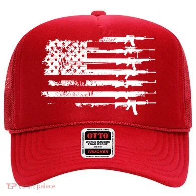 Distressed Gun Riffle US Flag Hat