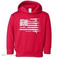 Distressed Gun Riffle US Flag Toddler Hoodie thumb 0