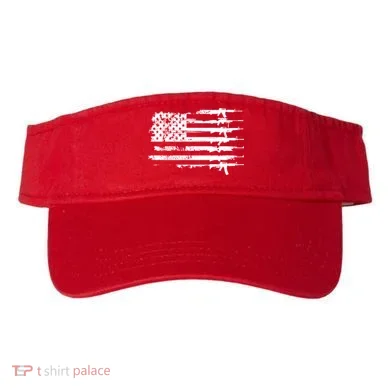 Distressed Gun Riffle US Flag Visor